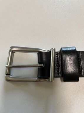 Brighton Black Leather Belt with Silver Buckle